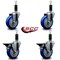 Service Caster 4'' Blue Poly Wheel Swivel 1-1/8'' Expanding Stem Caster Set 2 Brakes, 4PK SCC-EX20S414-PPUB-BLUE-2-PLB-2-118 - alternate 5